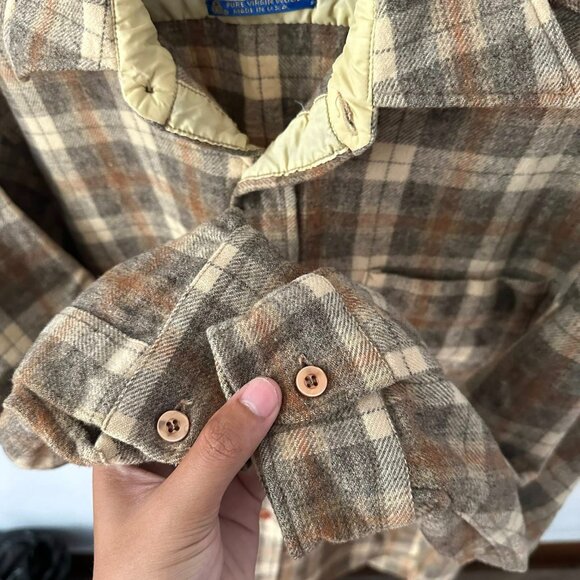 Classic Brown Plaid Flannel Unisex Shirt - Picture 2 of 4